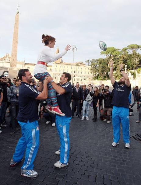 Per le strade di Roma a promuovere il rugby. Benedetti